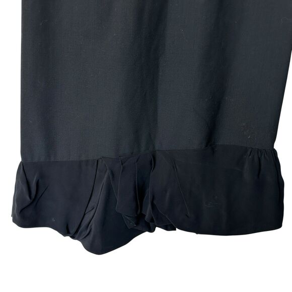 Balenciaga VTG sheath Wool black skirt feminine flounce hem sz 36 * Flaw - Picture 7 of 16